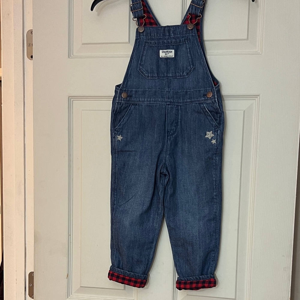 OshKosh B'gosh Dark Blue Denim Overalls with Star Patches